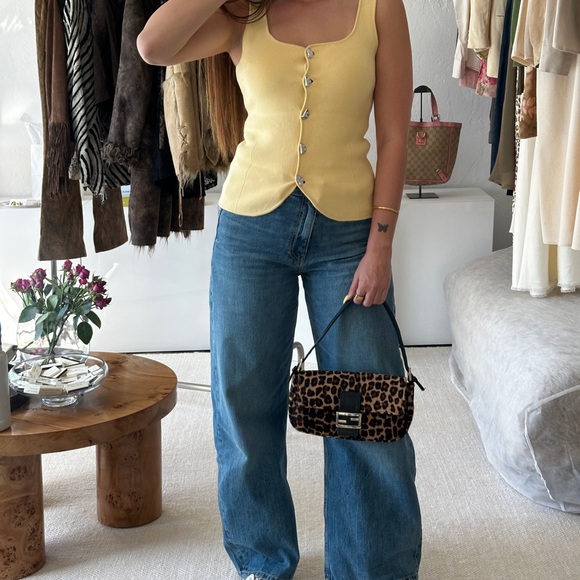 Yellow Button-Front Women's Top - Picture 3 of 3